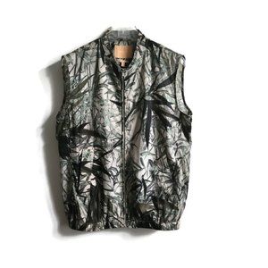 MASSIMO DUTTI | Camouflage vest windbreaker jacket army green sz S